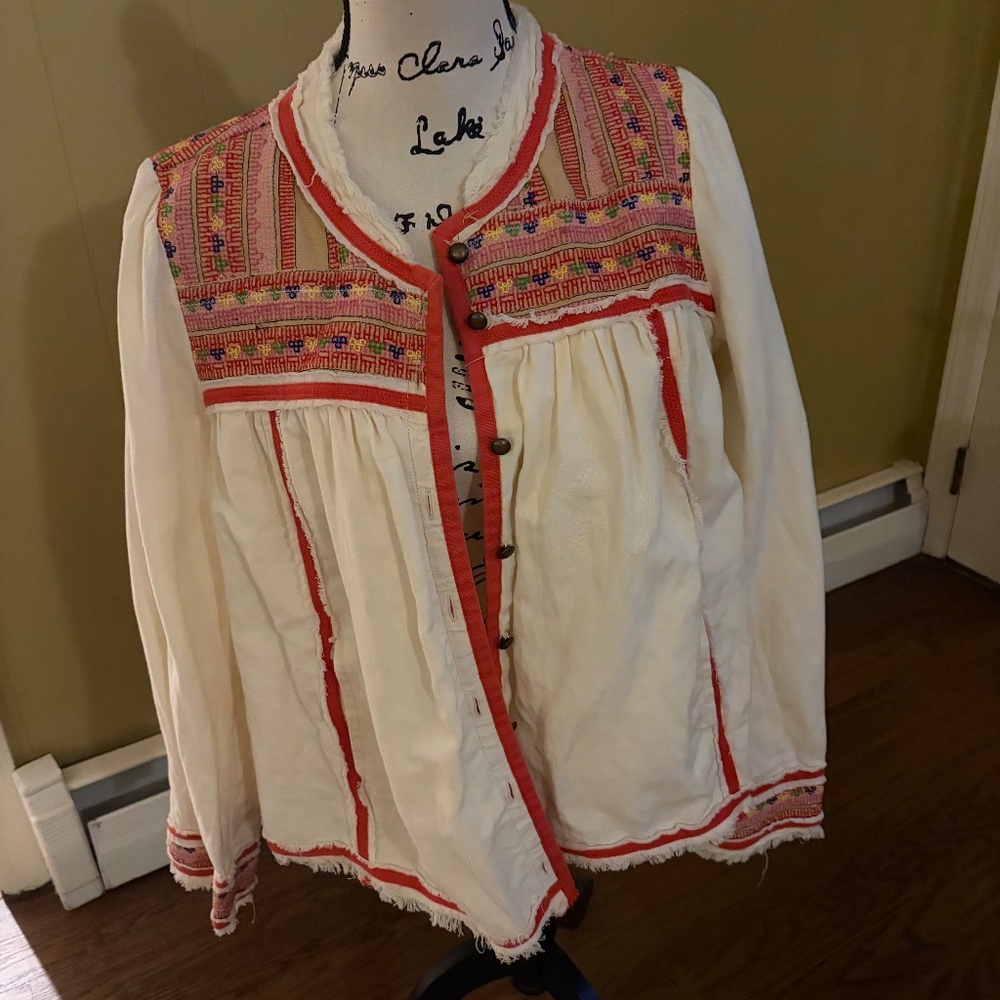 Free People button up lined top size medium M